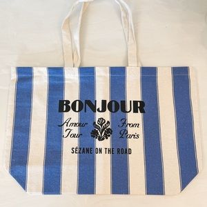 “Bonjour” Sezane On The Road Tote NWOT